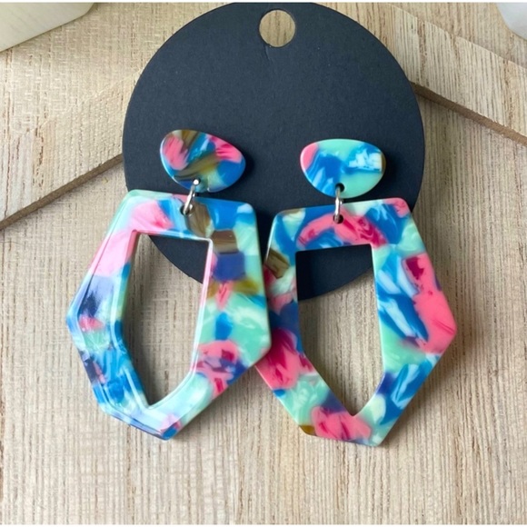Blossom Boutique Jewelry - Colorful Marbled Hoop Earrings